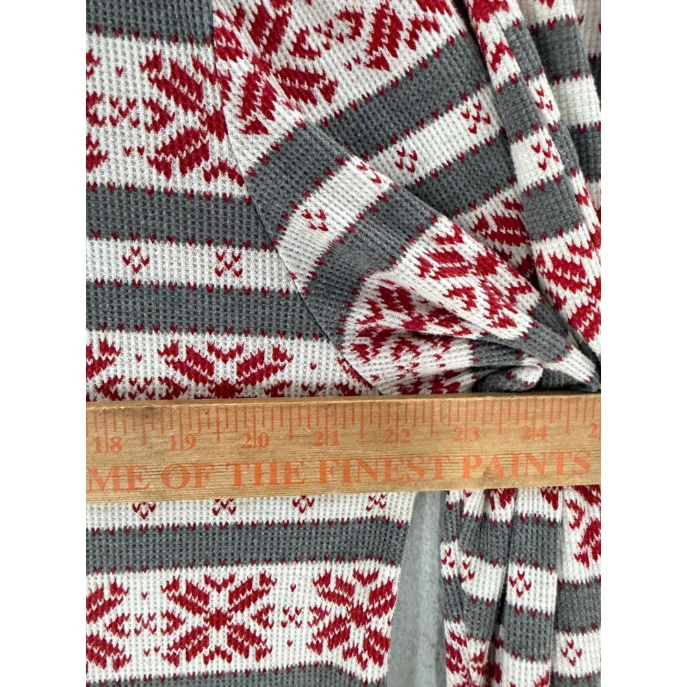 Stars Above Pajama Set Womens XL Gray Red 2 Piece Thermal Snowflakes Long Johns - Picture 9 of 16